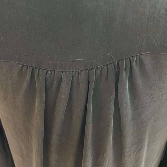 NWOT Joie black georgette finish silk fully lined v neck long sleeve blouse - Picture 9 of 13
